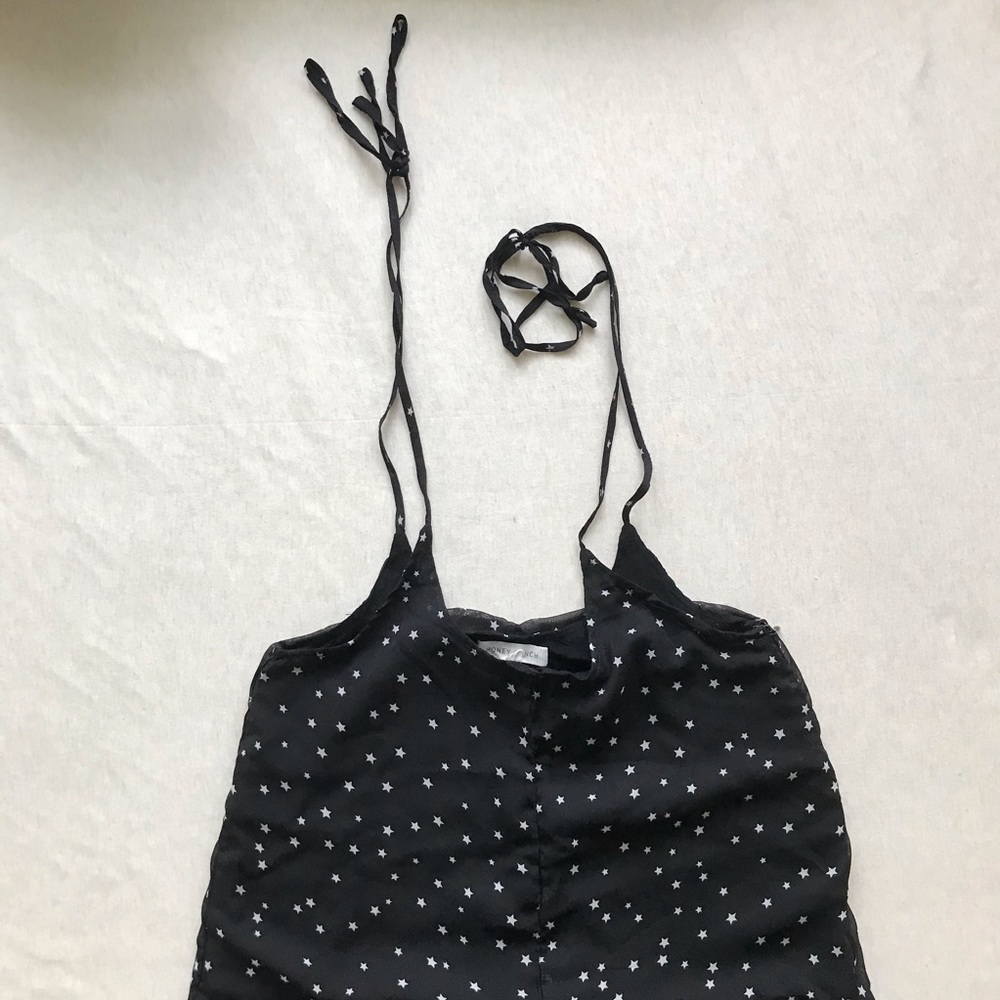 Honey Punch Tie Up Top Star Flare Pants